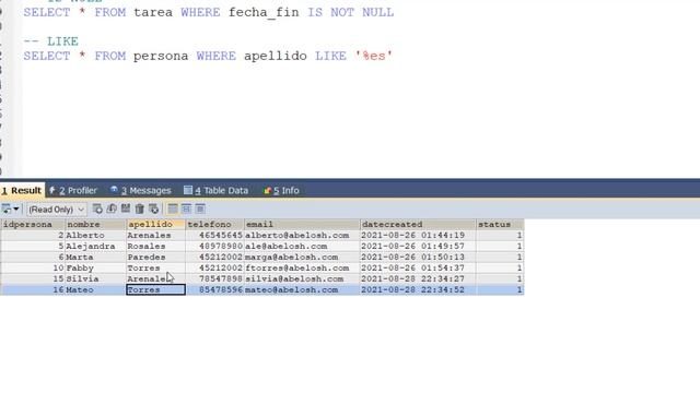 Buscar Registros en MYSQL - WHERE, OR, NULL, LIKE, IN - Clase 8 смотреть онлайн