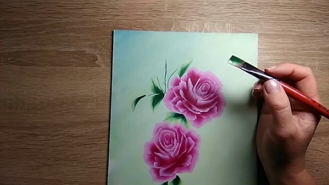 One Stroke Painting  Roses \ Acrylic  Painting