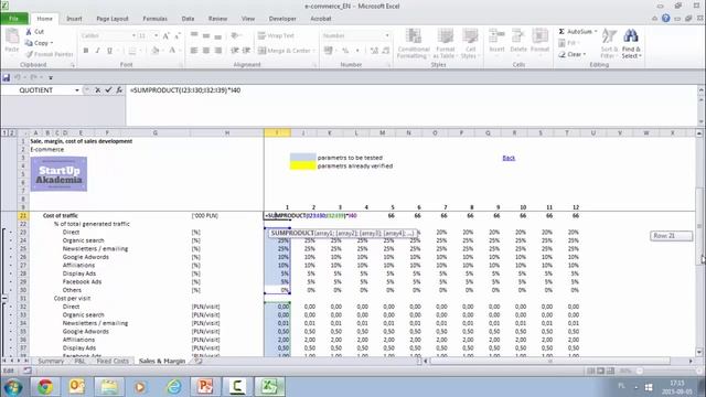 Model of e-commerce in Excel смотреть онлайн