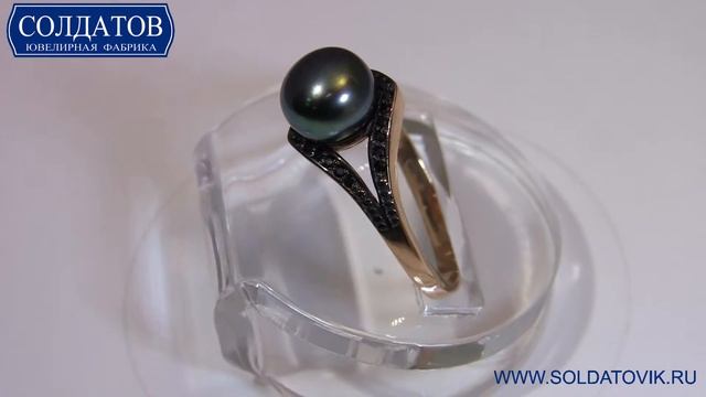 Колечко с чёрным жемчугом K3041 122r 3 6 смотреть онлайн
