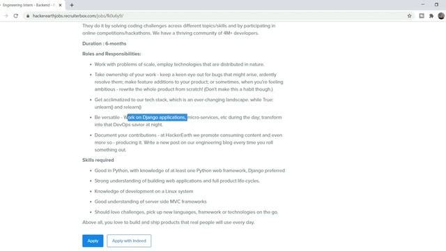 Internship for 2020 | 2021 | 2022 | 2019 batch - Python internship | Djano internship | hackerearth смотреть онлайн