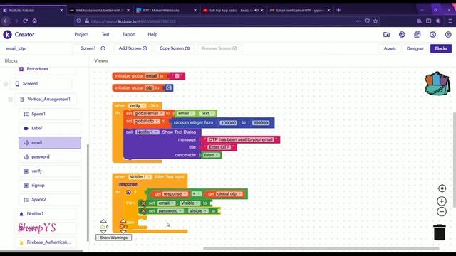 Verify email by sending OTP to user email in kodular | SharpYS смотреть онлайн