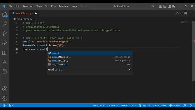Email Slicer With Python | Python Projects | Learn Python | #pythonprogramming #youtube #python3 смотреть онлайн