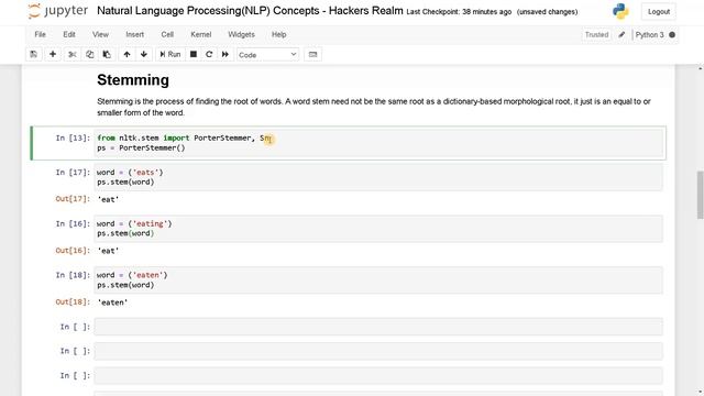 Stemming | Extract Root Words | NLP | Python смотреть онлайн