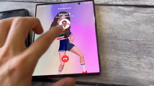 Outgoing call iPhone X iOS & Samsung Galaxy Z Fold 2 android 12 смотреть онлайн