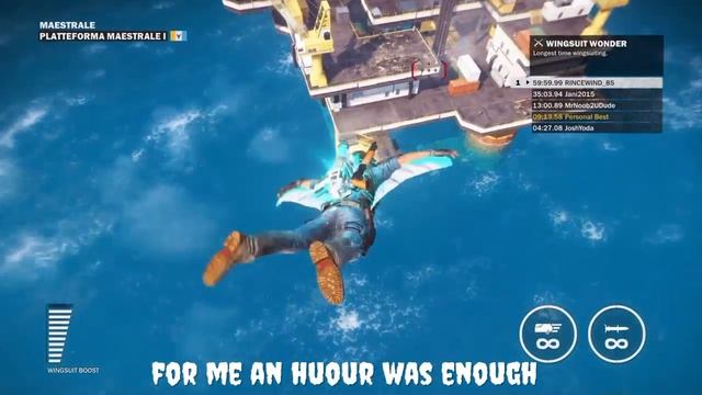 Just Cause 3 - Wingsuit wonder world record?! (61.30min) смотреть онлайн