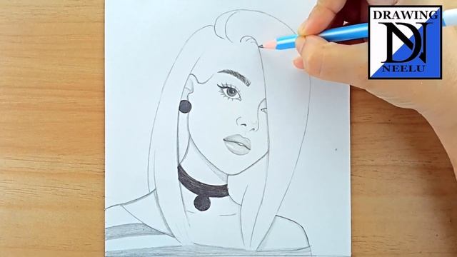 How to draw Beautiful Girl Hidden face in Hair || Pencil sketch for beginner || Girl drawing смотреть онлайн