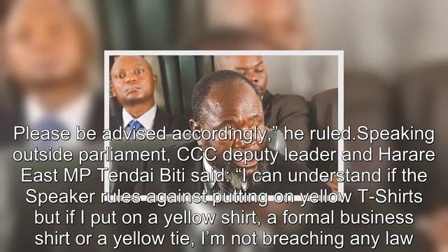 Speaker of Parliament Jacob Mudenda bans MPs from wearing yellow clothes…Joseph Chinotimba fumes смотреть онлайн