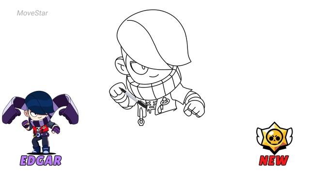 How To Draw EDGAR ? | Brawl Stars | New Free Brawler | Step By Step смотреть онлайн