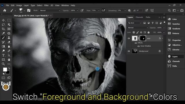 Halloween Skull Zombie Face - Photoshop Tutorial смотреть онлайн