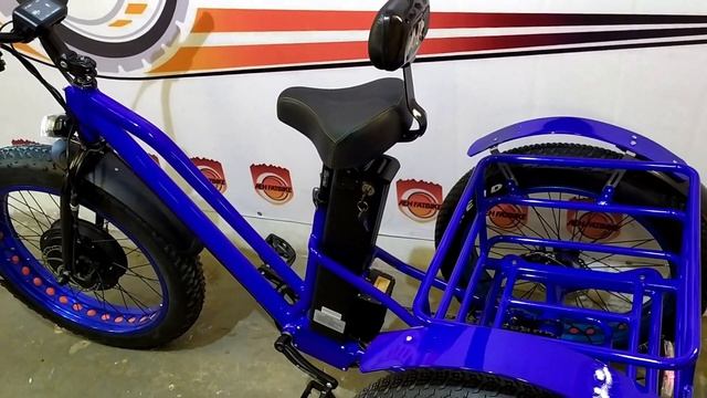 Самый синий и самый мощный грузовой электро велосипед, трёхколёсный фэтбайк, от ЛенФэтбайк. fatbike смотреть онлайн