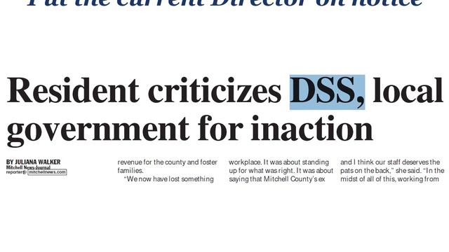 Howard's thoughts on the future of Mitchell County DSS смотреть онлайн