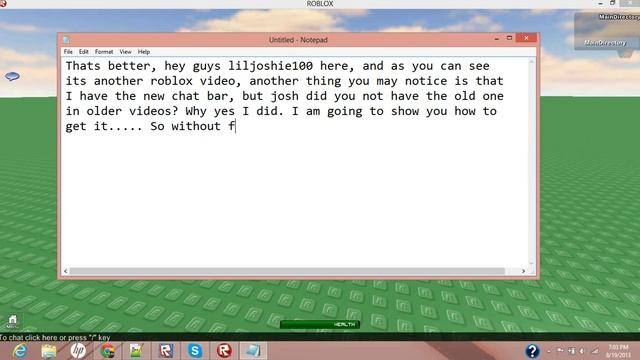 Getting Robloxes Old Chat Bar Text Version смотреть онлайн
