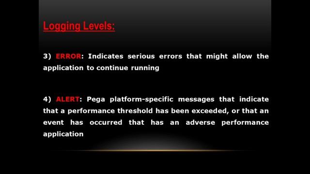 Logging Levels in Pega смотреть онлайн