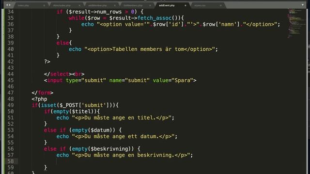 PHP/SQL - Databashemsida från grunden - Del 3 av 12 смотреть онлайн