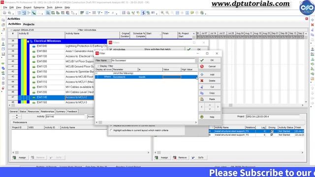 How to filter activities without predecessor or successor in primavera p6 смотреть онлайн