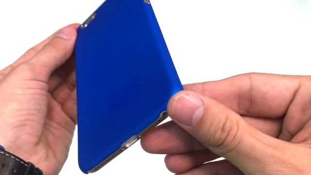 Чехол накладка iPhone 6/6S Plus пластик soft touch открытый синий смотреть онлайн