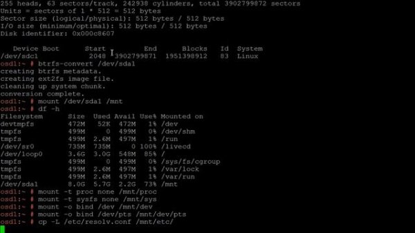 How To Convert Linux root from ext4 to btrfs