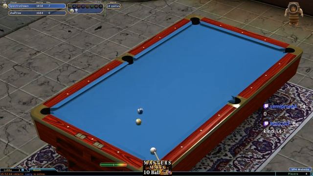 Virtual Pool 4 2020 -10ball Masters Round 2 Spectredawn v Shaftrax race to 14 смотреть онлайн