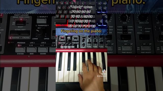 Correct Piano Fingering | Unholy song смотреть онлайн