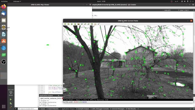 ORB SLAM3 Launch example RGB-D Inertial to Intel D455 смотреть онлайн