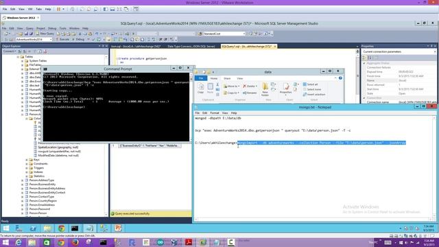 Import JSON from SQL Server 2016 to MongoDB смотреть онлайн