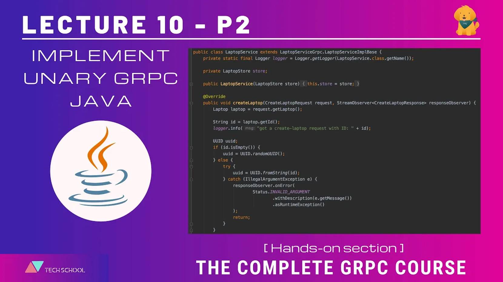 TECH SCHOOL - [gRPC #10.2] Implement unary gRPC API - Java смотреть онлайн