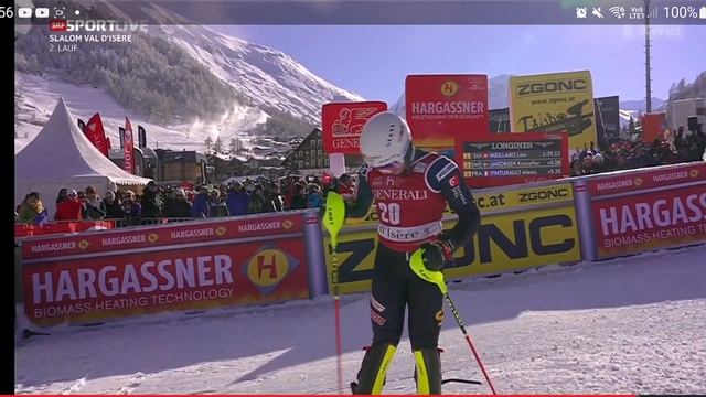 Ski Alpin Men's Slalom Val d'isère - 3. Loïc Meillard Top 8 Full Race смотреть онлайн