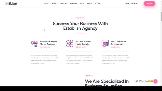 Bizkar - Creative Agency WordPress bootstrap multipurpose Website Builder смотреть онлайн