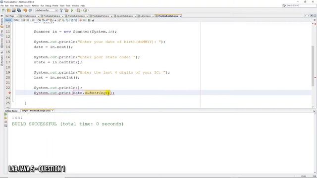 Lab 016 | Lab Java 5 Question 1 | Substring смотреть онлайн