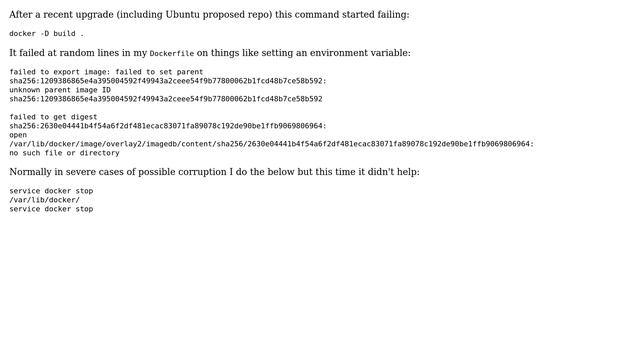 Ubuntu: Can't build docker image after upgrade смотреть онлайн