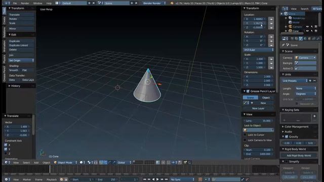 Перемещение объектов в Blender смотреть онлайн