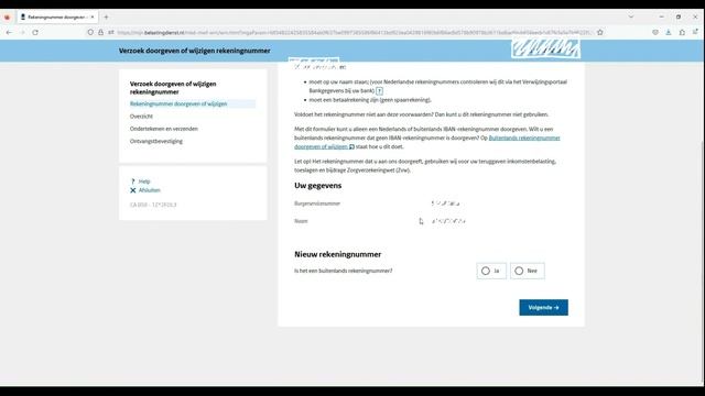 Как внести номер банковского счета на сайте налоговой инспекции в Нидерландах используя digid. смотреть онлайн