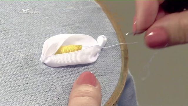 Каллы вышивать лентами очень просто! смотреть онлайн