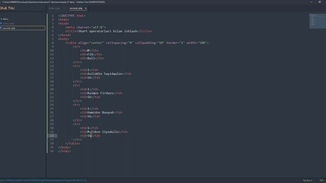 PHP - Shart operatorlari | 7-dars смотреть онлайн