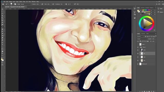 Digital Portrait Painting in Adobe Photoshop 2020 - First Time - Time Lapse смотреть онлайн