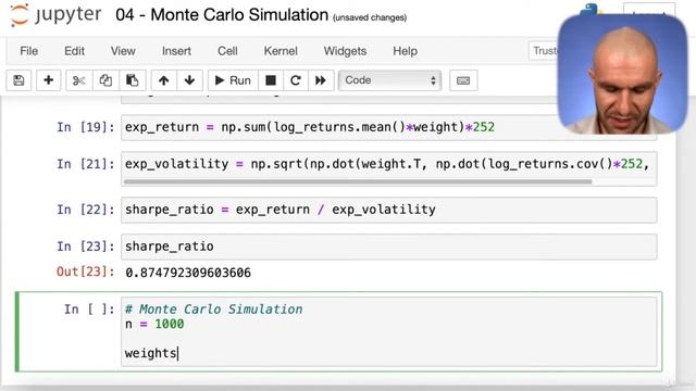 15.8 Jupyter Notebook Portfolios and Monte Carlo Simulations смотреть онлайн