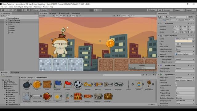 #5 Собирание - Создаём платформер без программирования (Unity Playground) смотреть онлайн