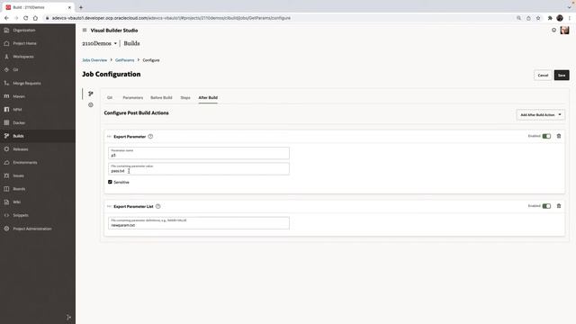Dynamic Parameters for Build Pipelines in Oracle Visual Builder Studio смотреть онлайн