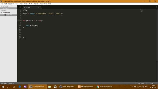 PHP для начинающих #:2 Массивы и цикл for смотреть онлайн