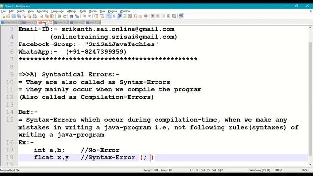 98. Syntax Errors in Java || Errors in Java-Program || Syntactical Errors || Compilation Errors смотреть онлайн