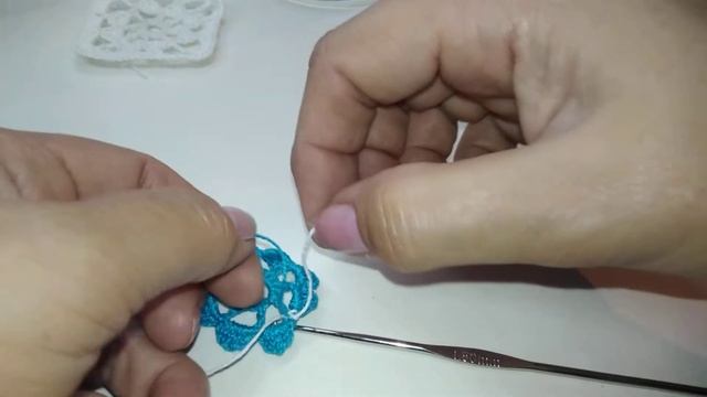 Квадратный мотив крючком. Для детского пледа.