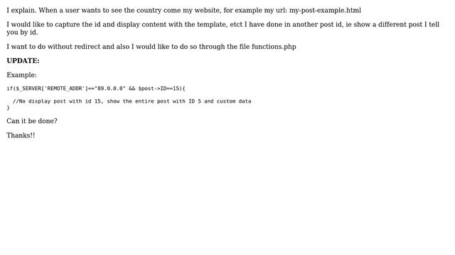 Wordpress: Show my custom post id if a country or ip смотреть онлайн
