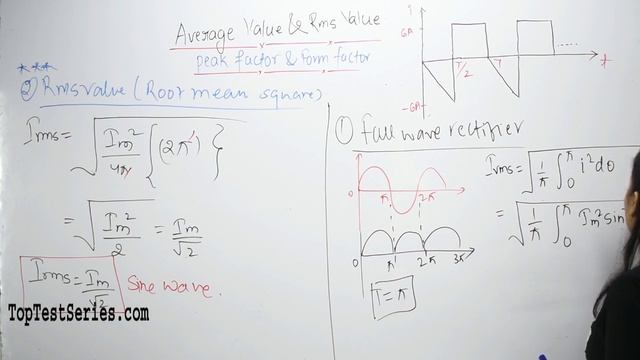 Average Value, RMS Value, Form & Peak Factor in Hindi, AC Fundamentals Electrical SSC JE Classes- 2 смотреть онлайн