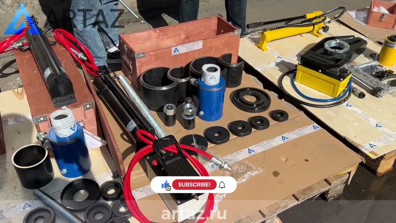 Выпрессовщик, съёмник пальцев и втулок гидравлический 50 тонн - ВСГ40(50)П смотреть онлайн