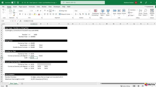 Excel: Functions! Data Types and Limitations смотреть онлайн