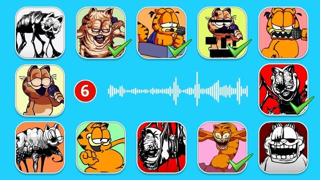 FNF - Guess Character By Their VOICE | Gorefield, Garfield, Corrupted Gorefield, Eternal Garfield..