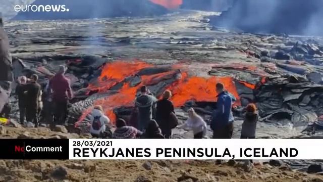 Извержение вулкана Фаградальсфьядль в Исландии смотреть онлайн
