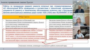 Особенности применения смазки «Буксол» в буксовых узлах колесных пар грузовых вагонов