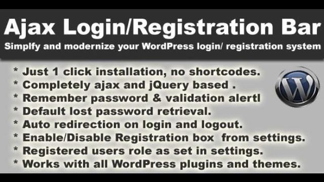 Preview Ajax Login Registration Bar WordPress смотреть онлайн